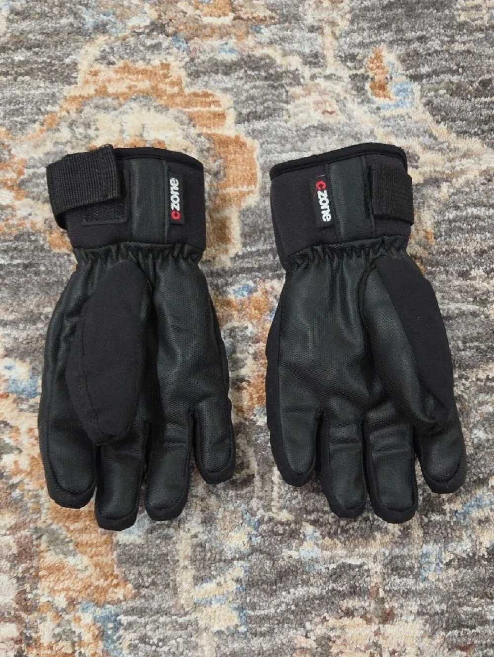 Hestra Kid's C Zone Black Winter Ski Gloves with Wrist Strap